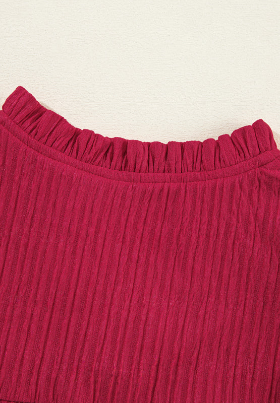 Frill Notched Long Sleeve Dress - Charming Charlie