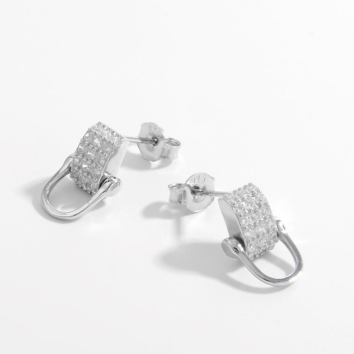 925 Sterling Silver Inlaid Zircon Earrings - Charming Charlie
