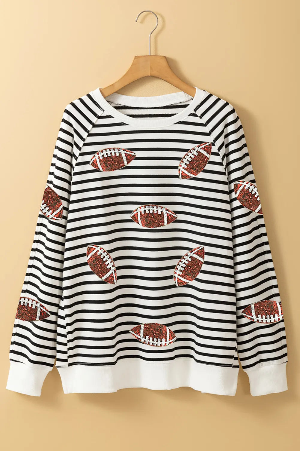 Sequin Football Striped Long Sleeve Sweatshirt - Charming Charlie