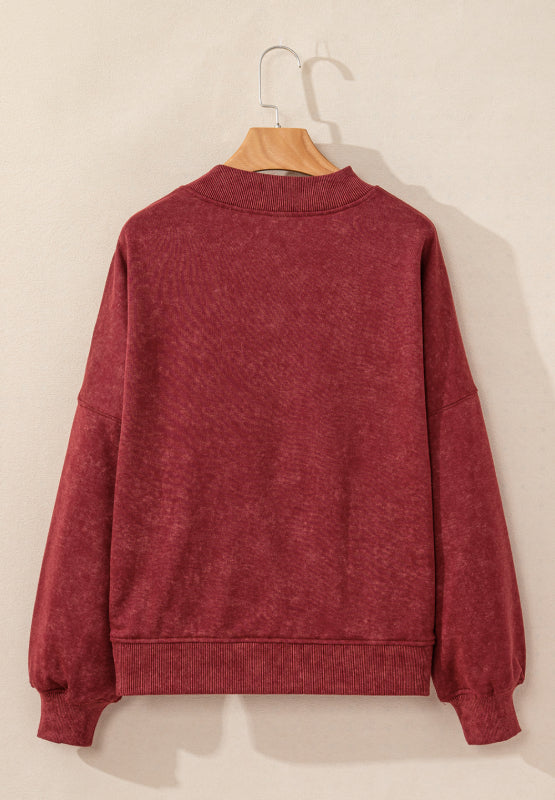 Mock Neck Dropped Shoulder Sweatshirt - Charming Charlie