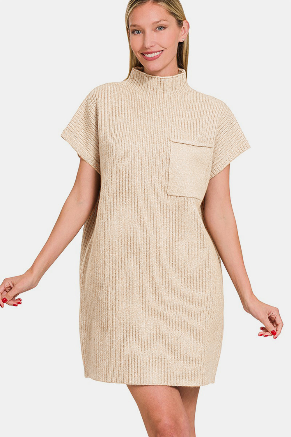 Zenana Short Sleeve Sweater Mini Dress - Charming Charlie