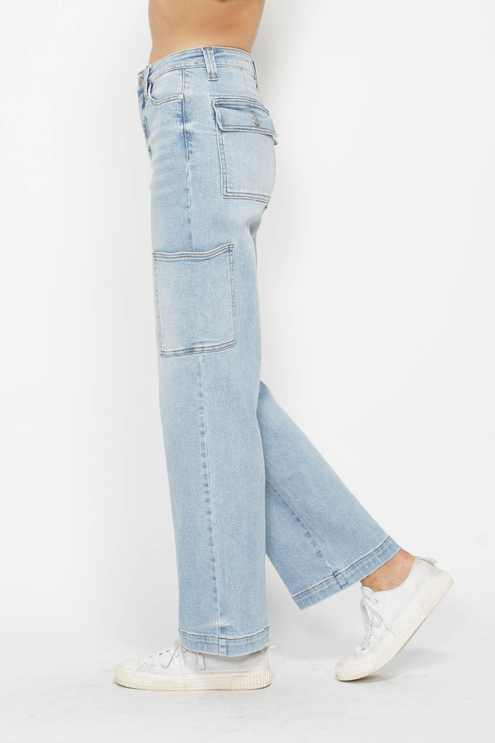 Judy Blue Full Size High Waist Straight Cargo Jeans - Charming Charlie