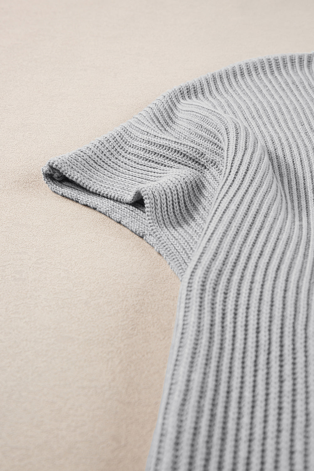 Slit Round Neck Short Sleeve Knit Top - Charming Charlie
