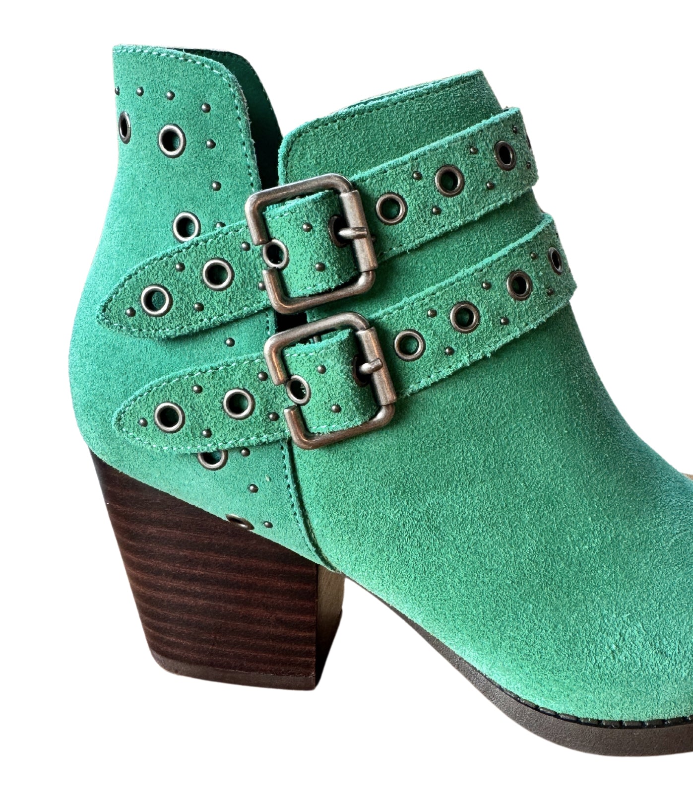 Elsa Leather Ankle Boot in Teal - Charming Charlie