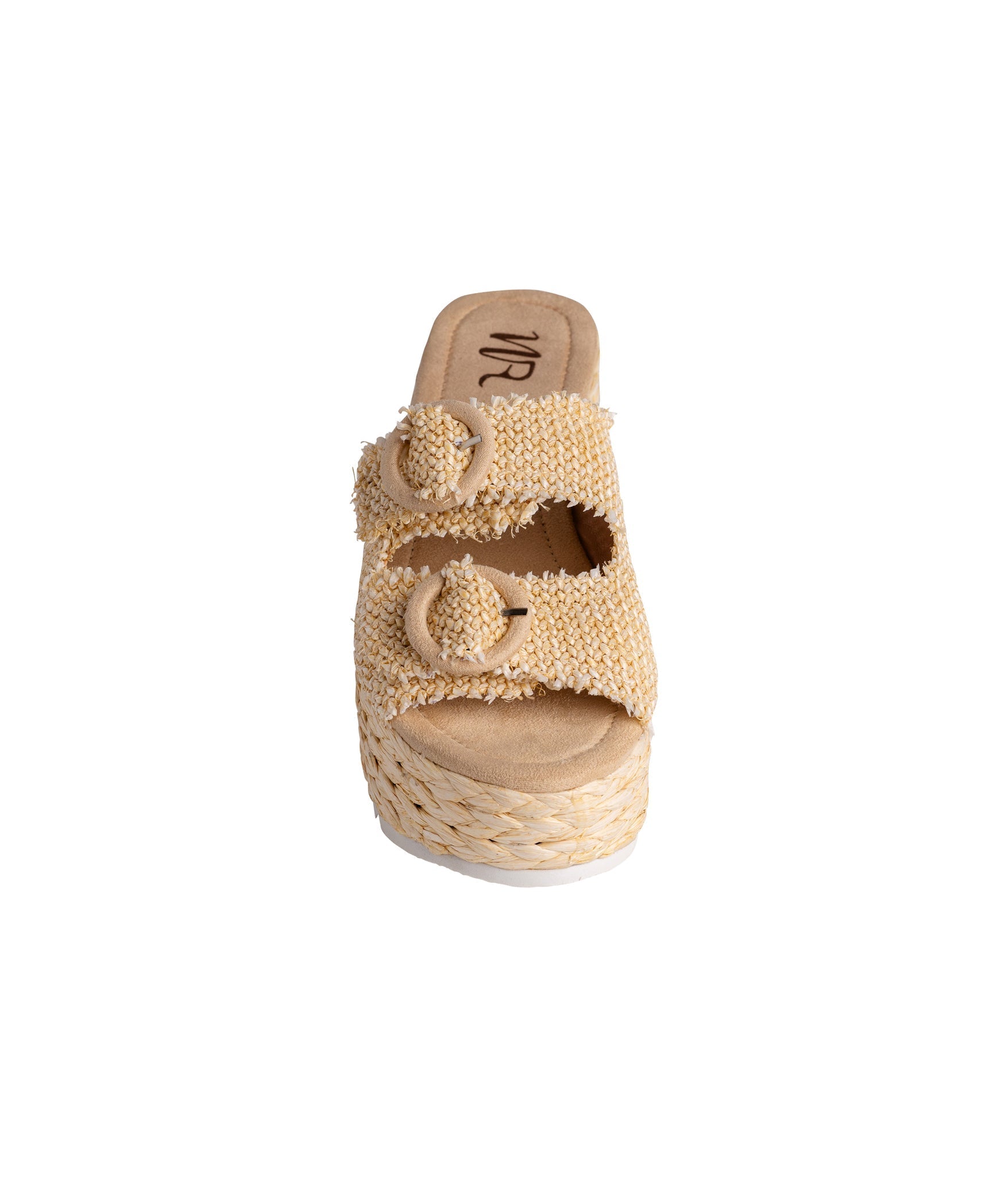 Eriwen Buckle Wedge in Cream - Charming Charlie