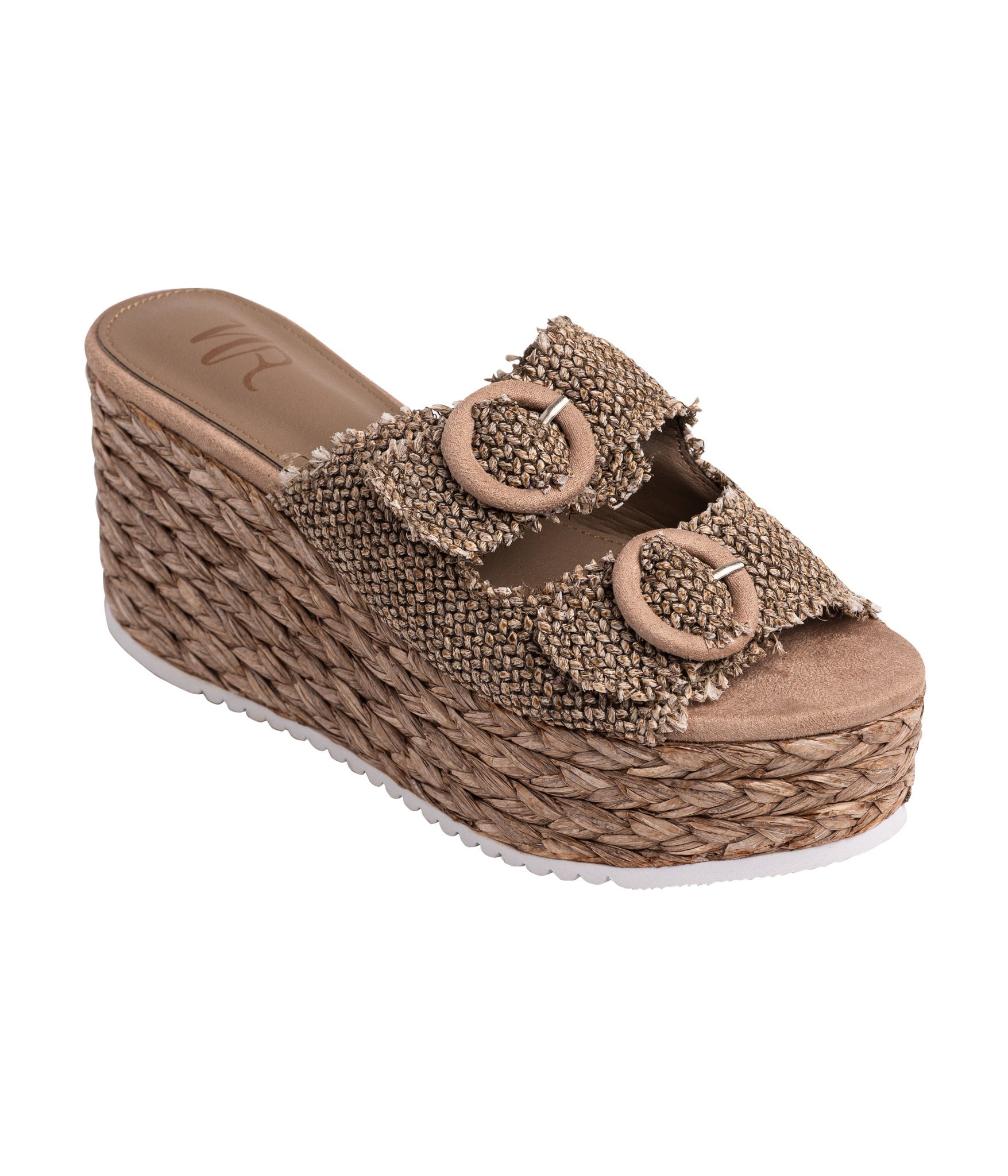 Eriwen Buckle Wedge in Taupe - Charming Charlie