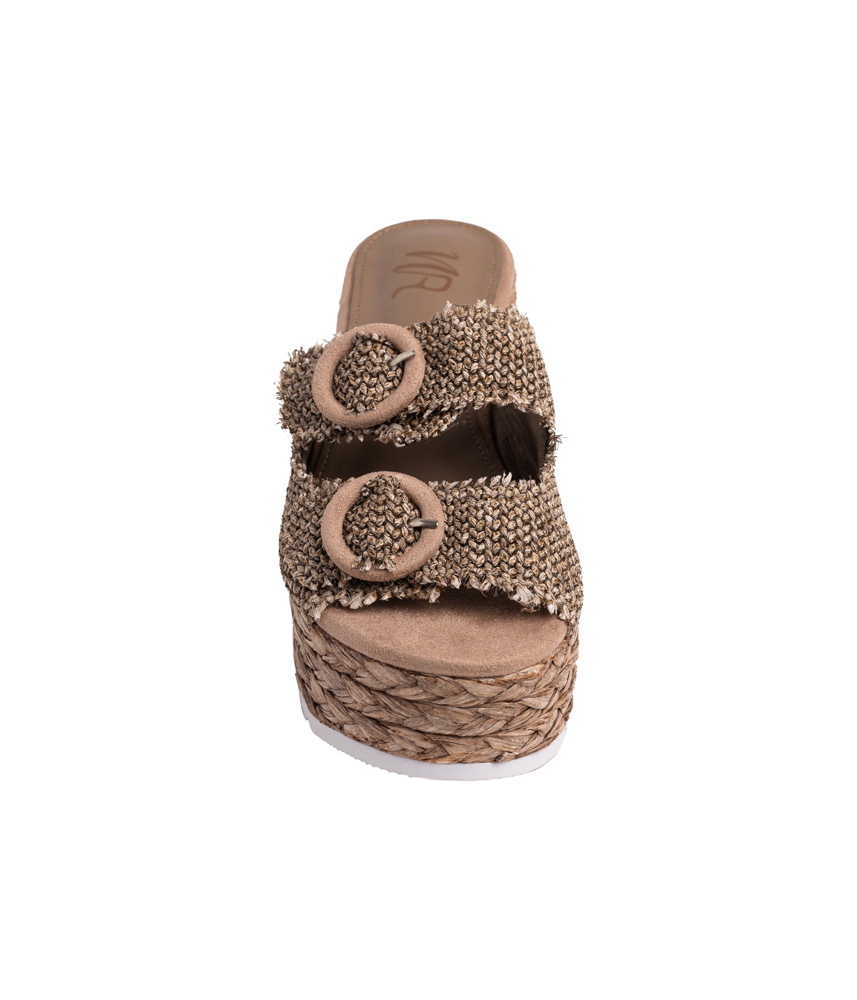 Eriwen Buckle Wedge in Taupe - Charming Charlie