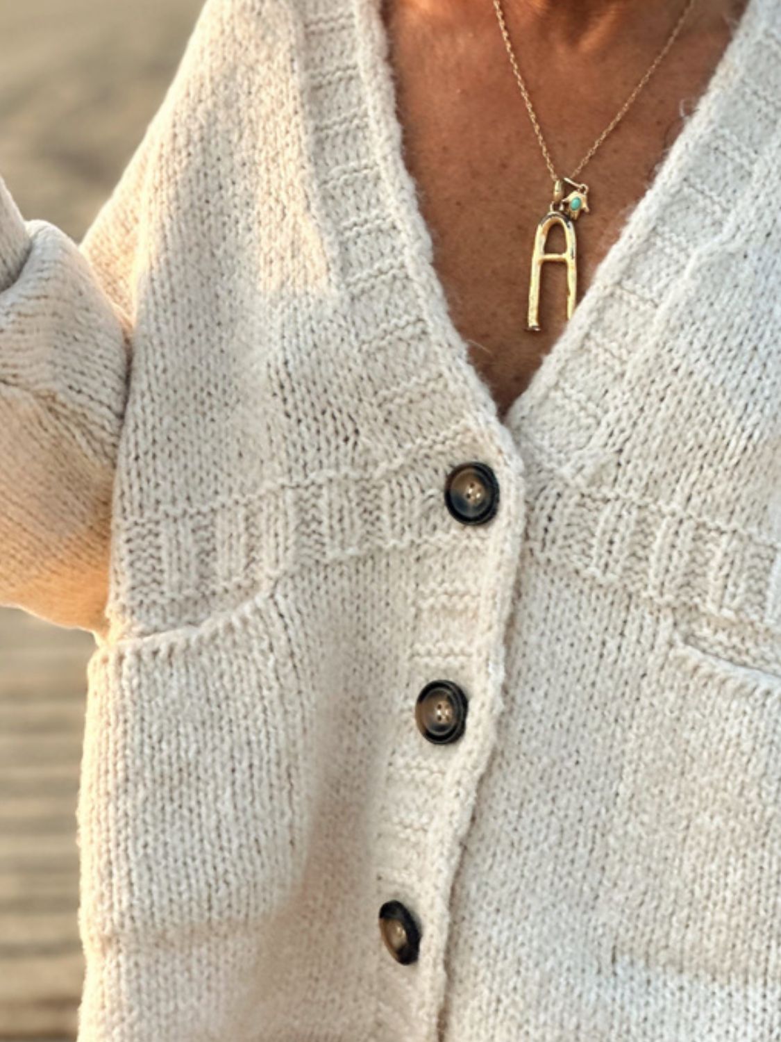 Pocketed V-Neck Button Up Cardigan - Charming Charlie