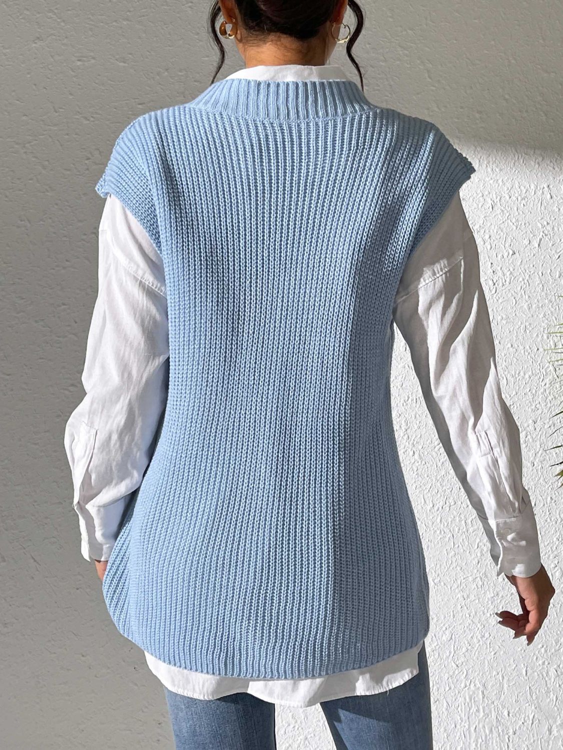 Pearl Trim V-Neck Sweater Vest - Charming Charlie