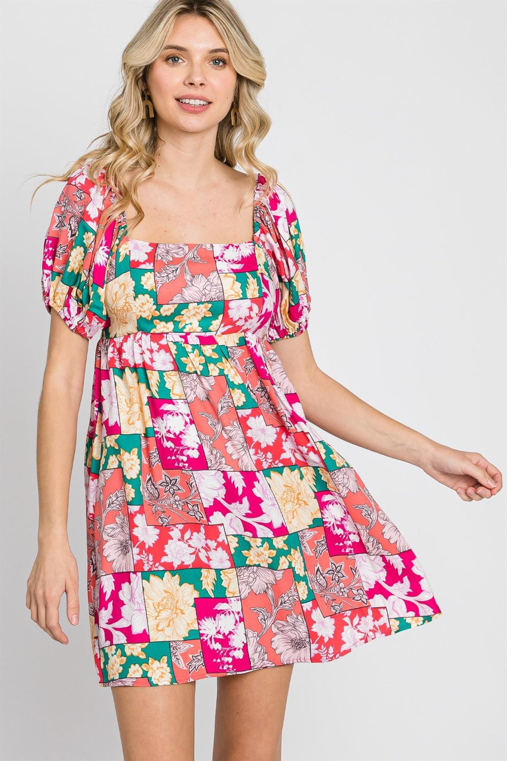 GeeGee Floral Ruff Sleeve Mini Dress - Charming Charlie