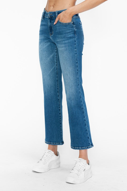 bytos Full Size Cat's Whiskers Mid Rise Ankle Jeans - Charming Charlie