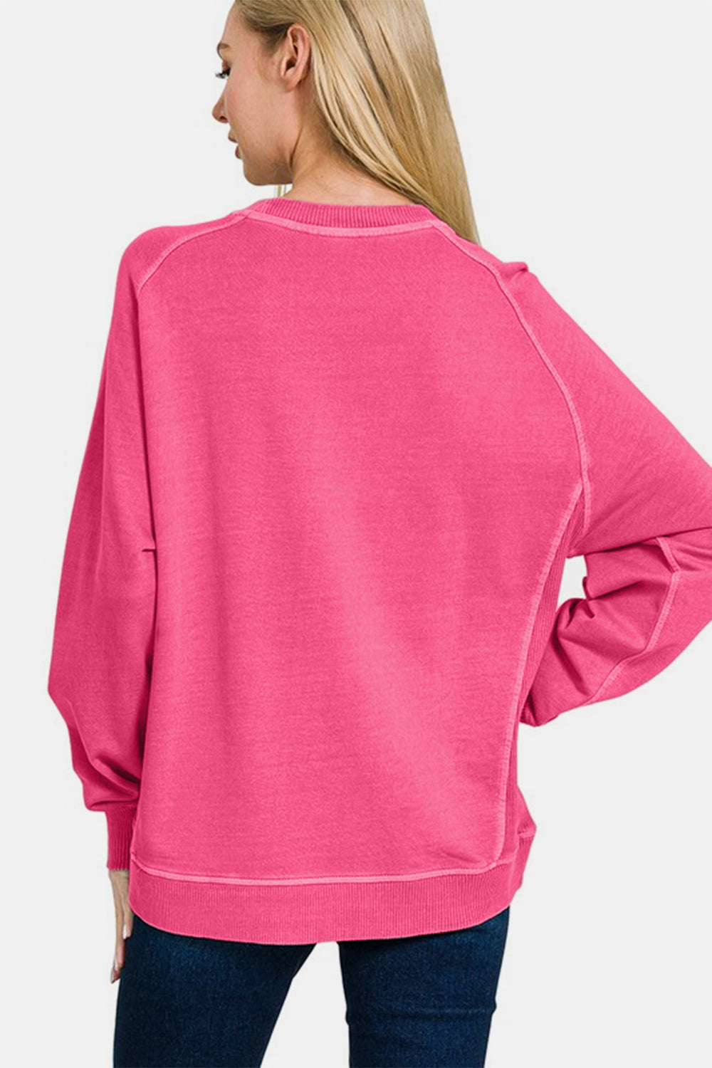 Zenana Full Size Pigment Dyed French Terry Sweatshirt - Charming Charlie