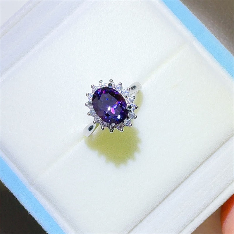 2 Carat 925 Sterling Silver Oval Moissanite Ring - Charming Charlie