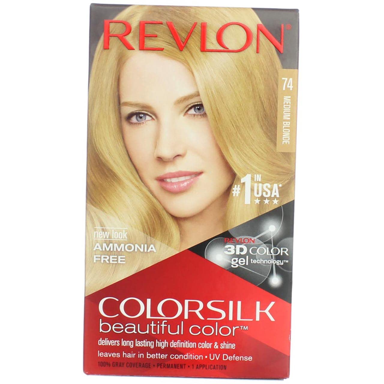 Revlon Colorsilk Beautiful Haircolor, Ammonia-free, Permanent Haircolor (Pack of 4) (#74 Medium Blonde) - Charming Charlie