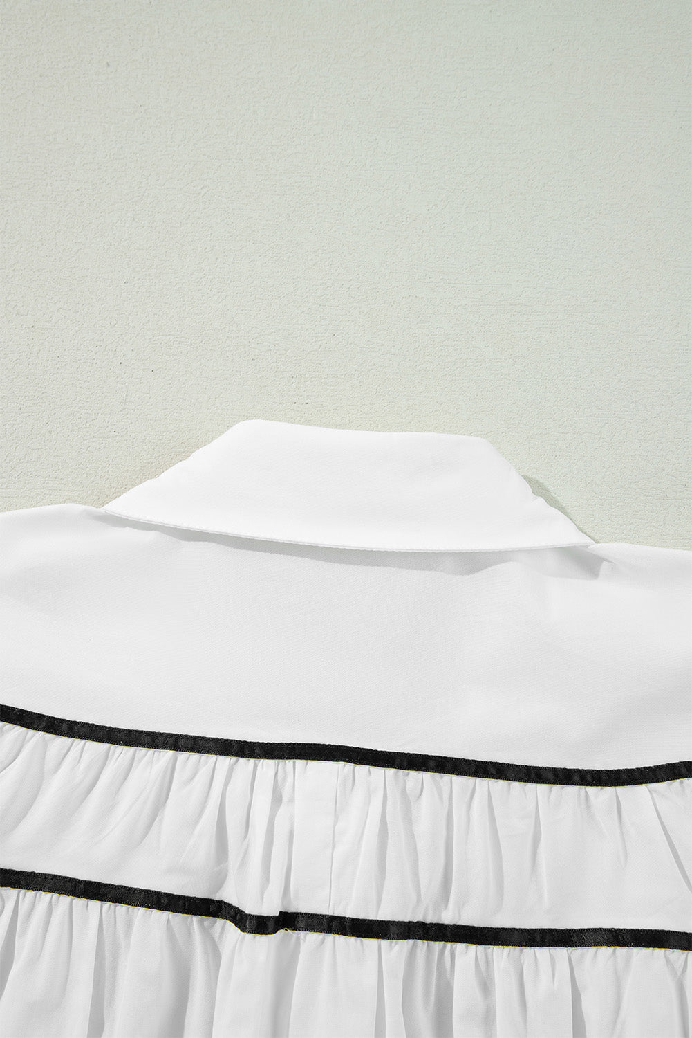 Ribbon Bowtie Collared Neck Flounce Sleeve Shirt - Charming Charlie