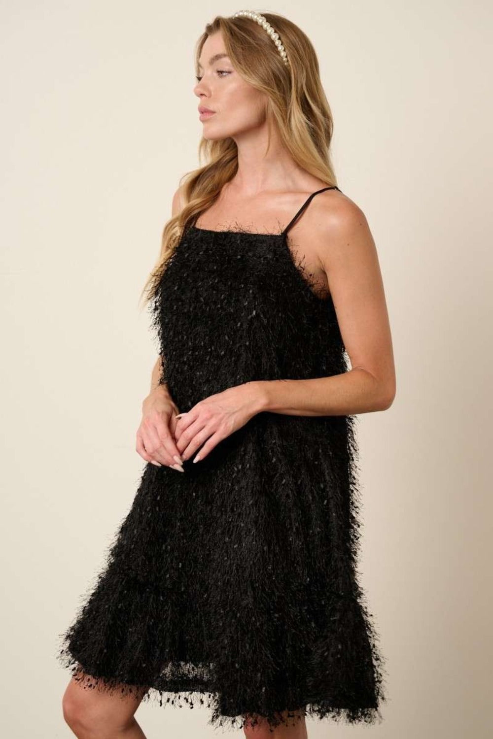 Mittoshop Feather Ruffle Hem Mini Cami Dress - Charming Charlie