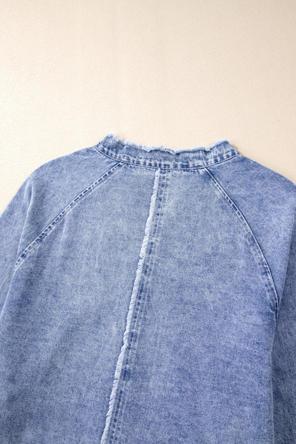 Raw Hem Button Down Long Sleeve Denim Dress - Charming Charlie