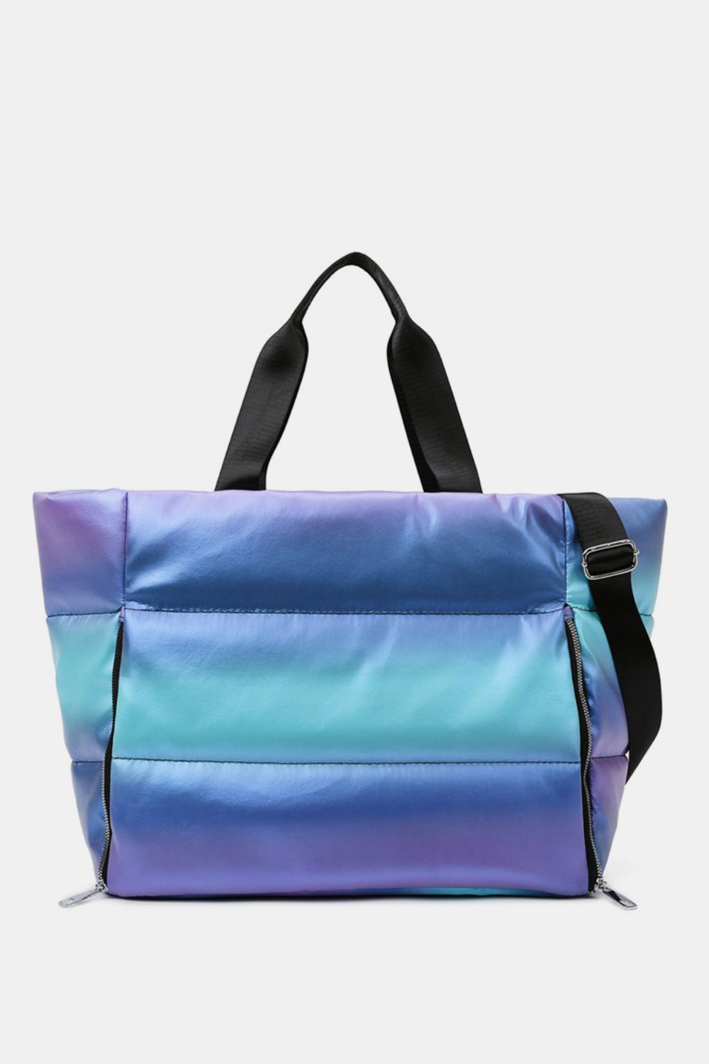 Gradient Quilted Travel Bag with Side Zippers - Charming Charlie