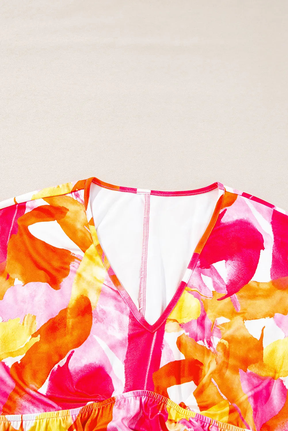 Printed V-Neck Three-Quarter Sleeve Blouse - Charming Charlie