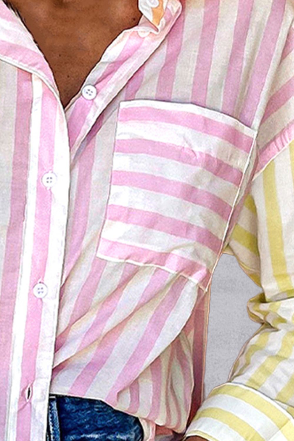 Striped Button Up Long Sleeve Shirt - Charming Charlie
