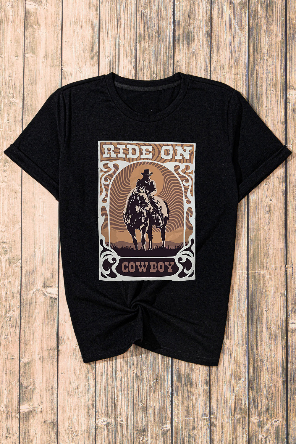 Graphic Round Neck Short Sleeve T-Shirt - Charming Charlie