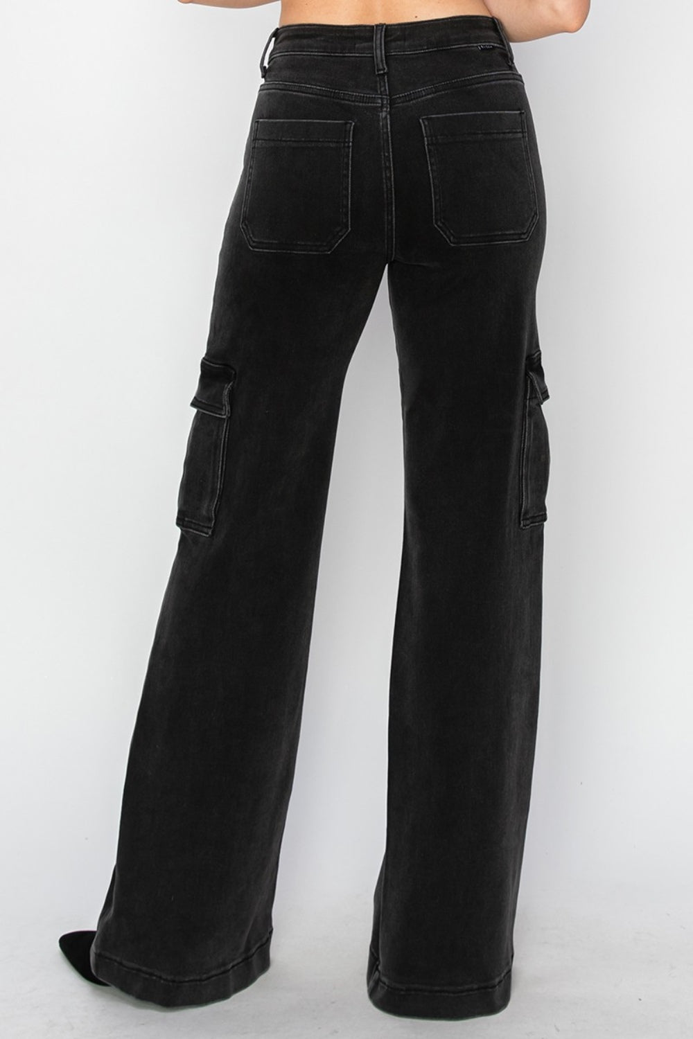 Risen Full Size High Rise Wide Leg Cargo Jeans - Charming Charlie