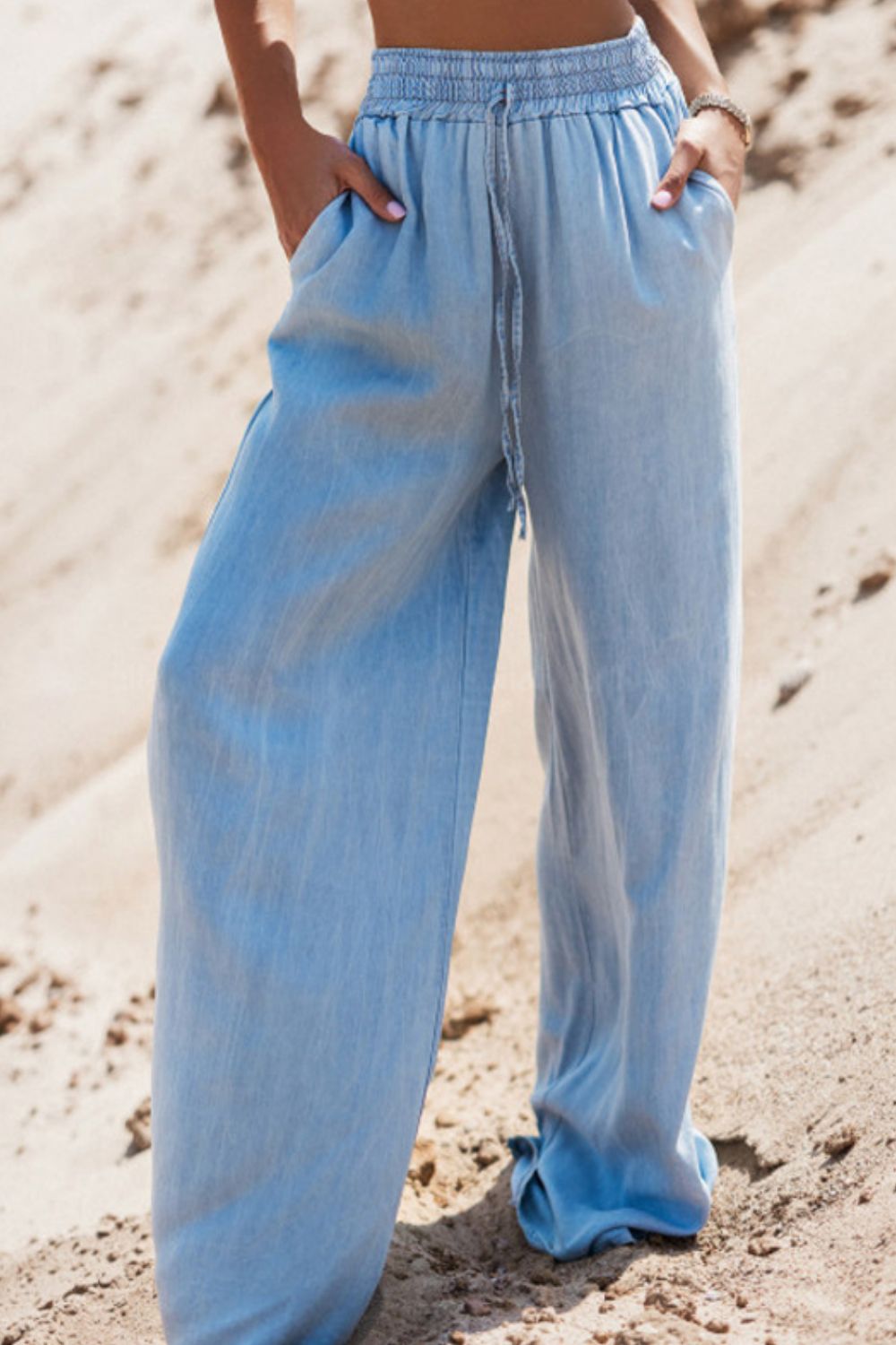 Drawstring Wide Leg Jeans - Charming Charlie
