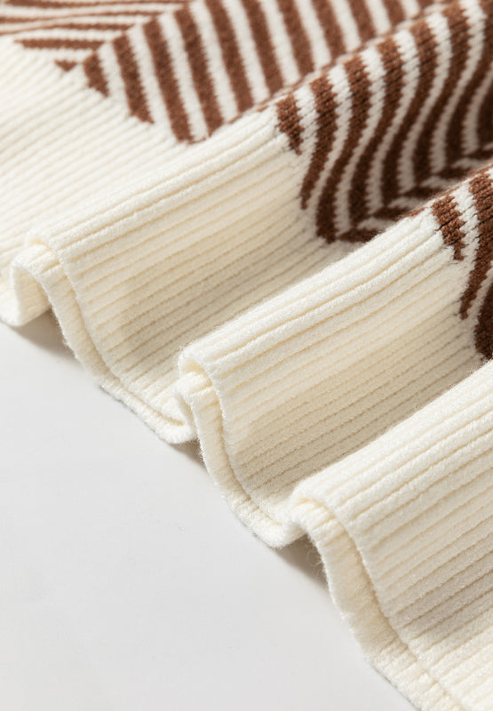 Striped Round Neck Long Sleeve Sweater - Charming Charlie
