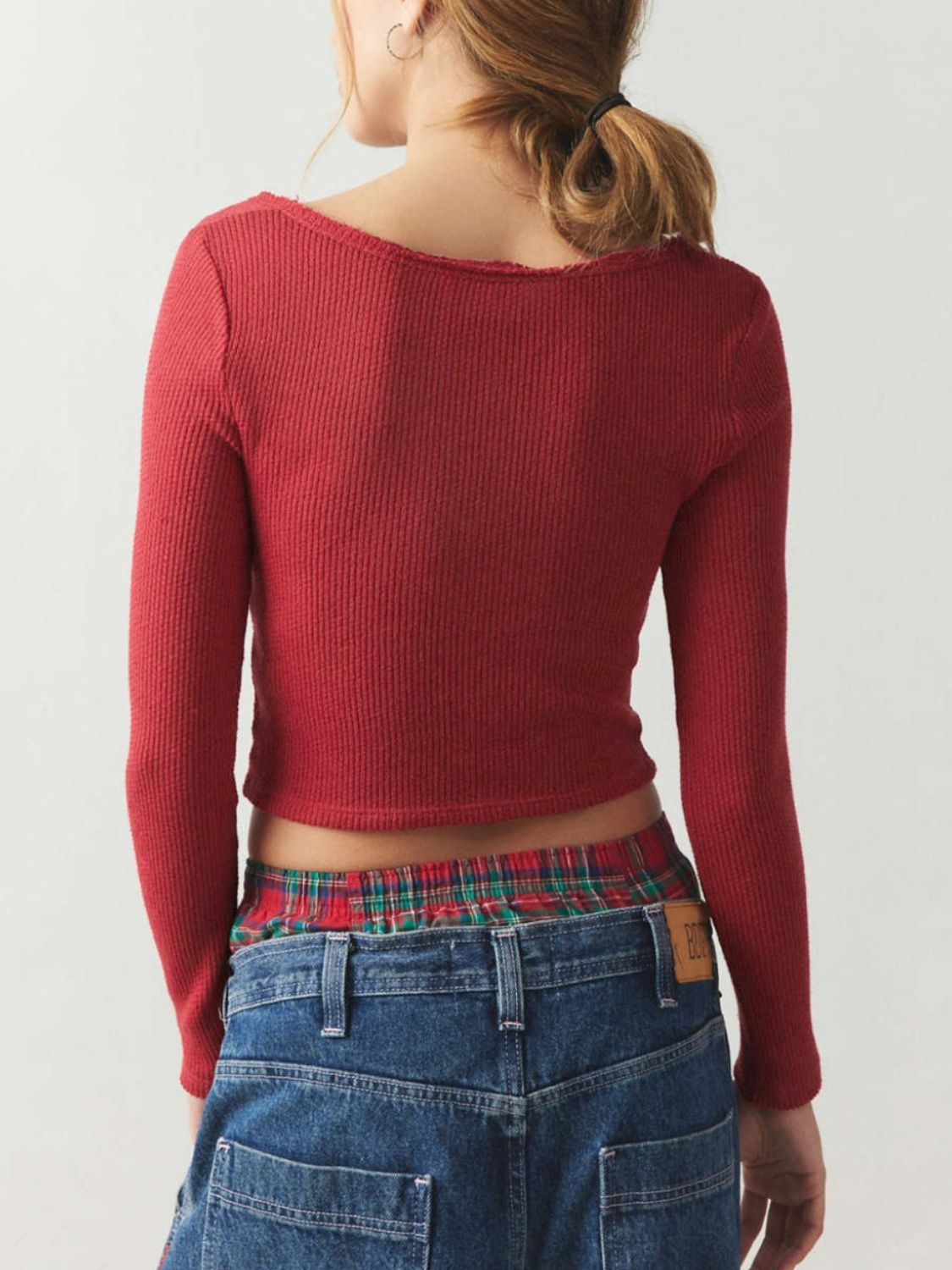 Notched Long Sleeve T-Shirt - Charming Charlie