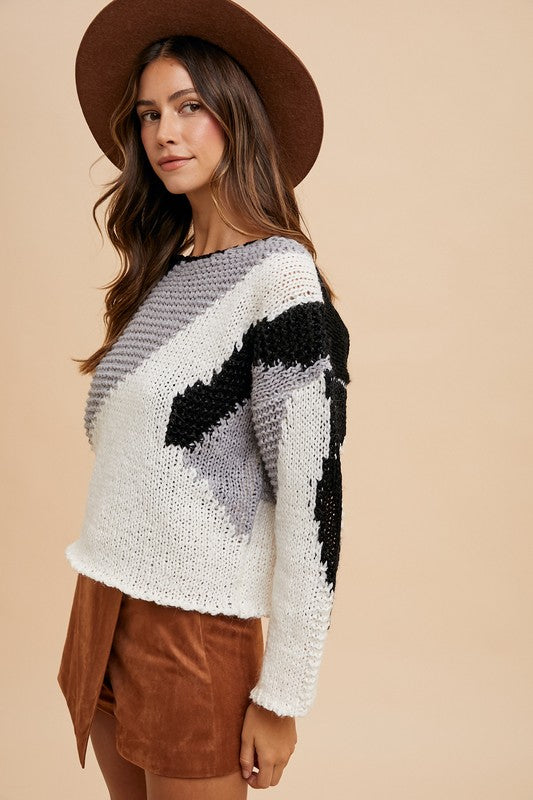 Annie Wear Color Block Drop Shoulder Sweater - Charming Charlie