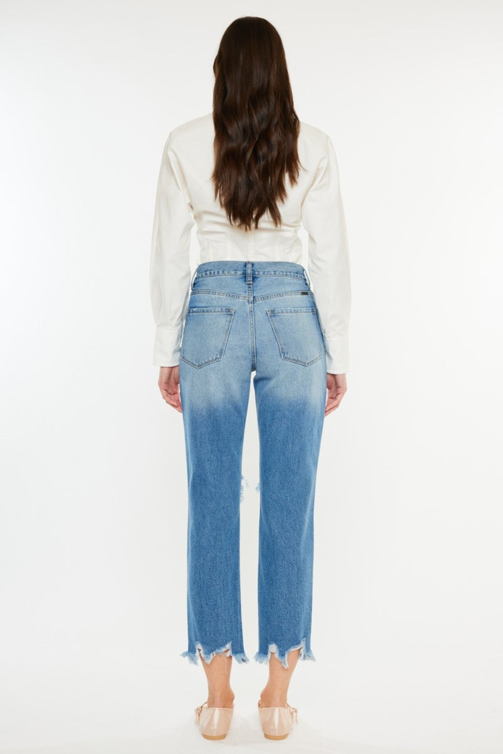 Kancan Distressed Frayed Hem Cropped Jeans - Charming Charlie