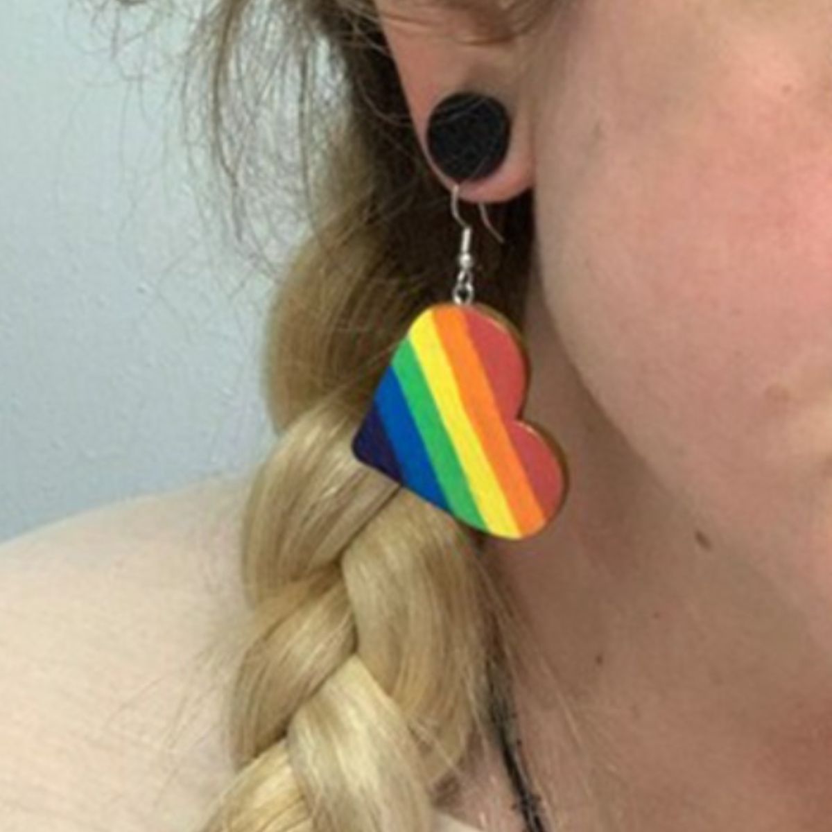 Leather Colorful Striped Heart Earrings - Charming Charlie