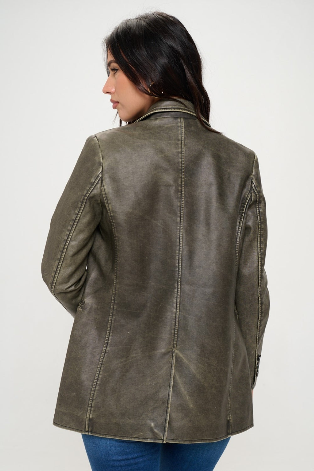 Coalition LA Single-Breasted Vegan Leather Blazer - Charming Charlie