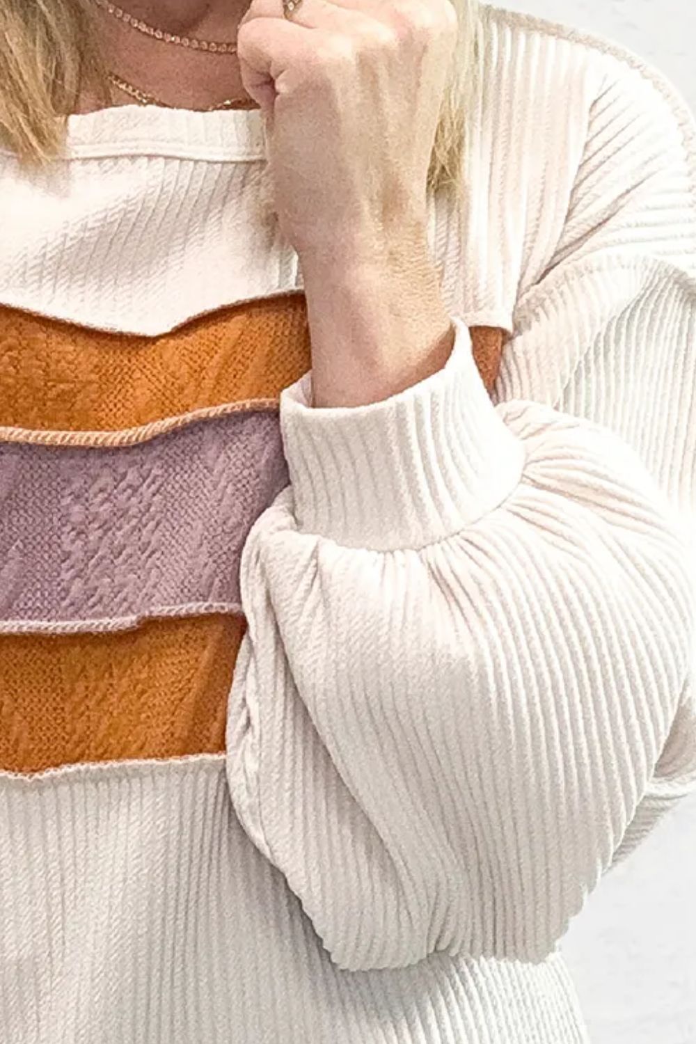 Color Block Long Sleeve Sweatshirt - Charming Charlie