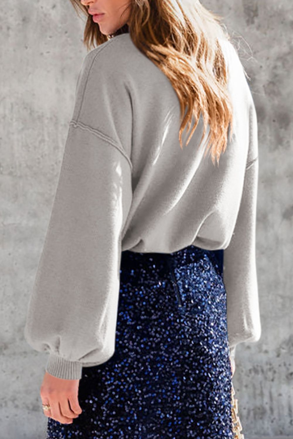 Mock Neck Dropped Shoulder Sweater - Charming Charlie