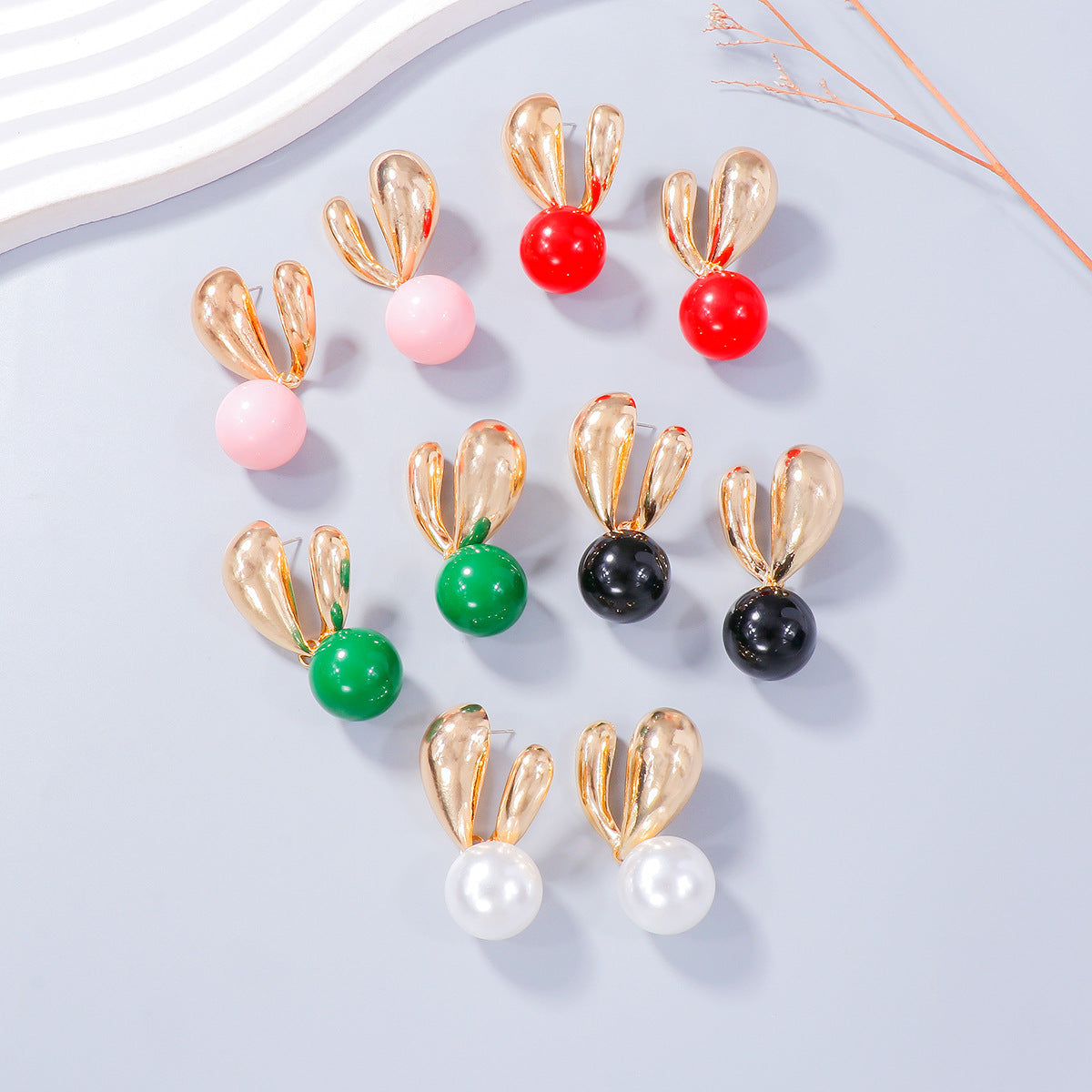 Alloy Drip Oil Bunny Earrings - Charming Charlie