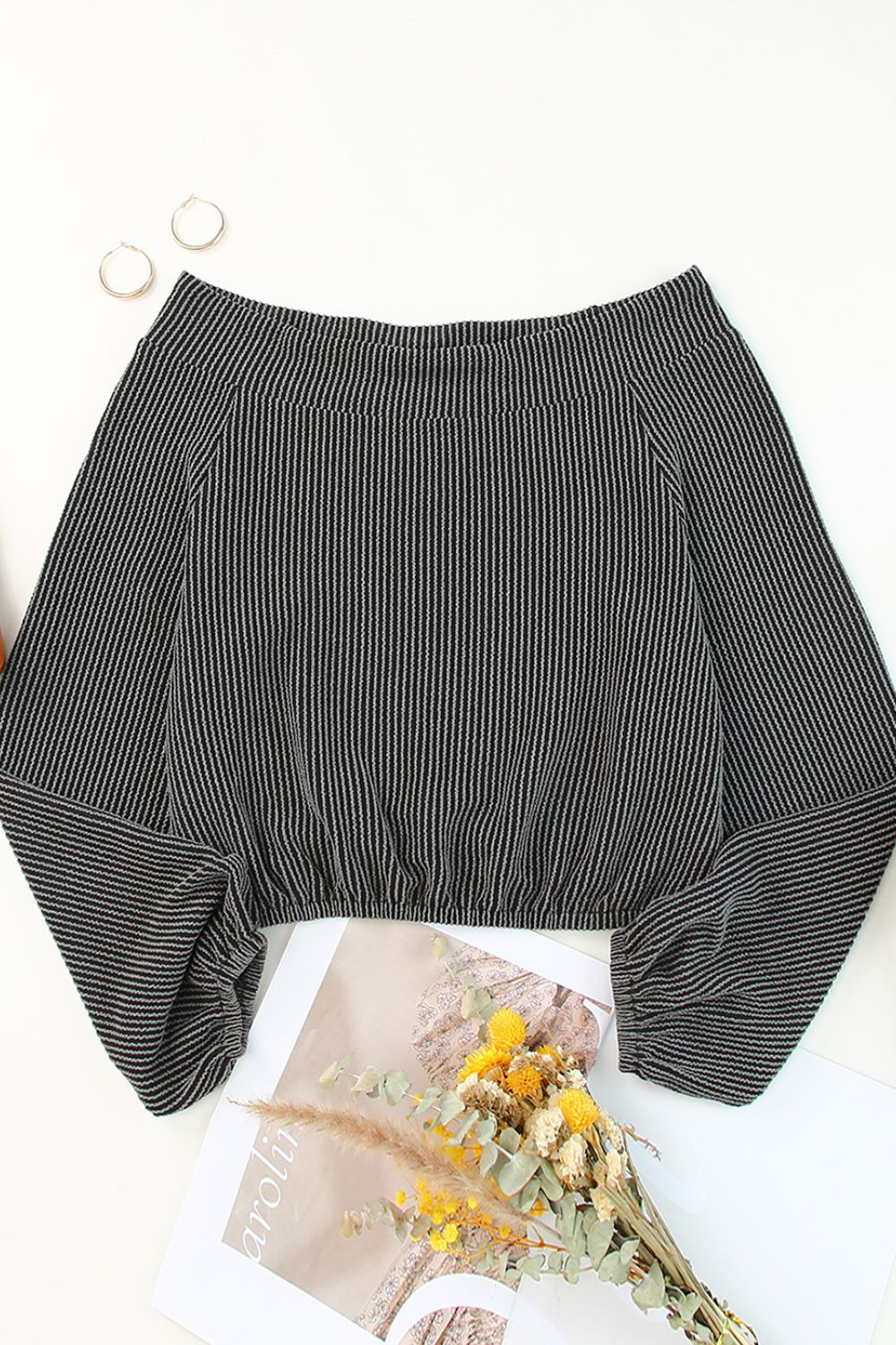 Off-Shoulder Long Sleeve Top - Charming Charlie