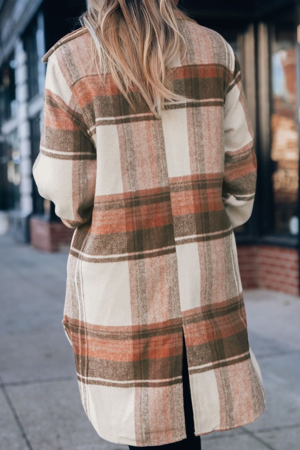 Pocketed Plaid Collared Neck Shacket - Charming Charlie