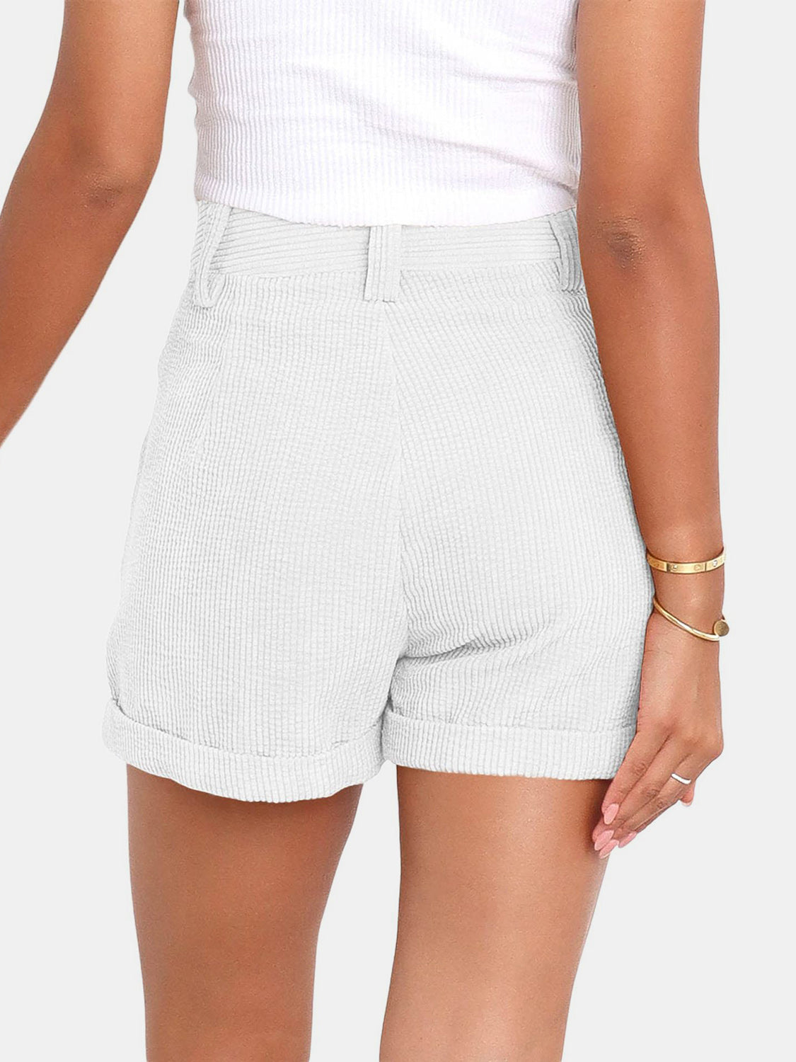 Full Size High Waist Shorts with Pockets - Charming Charlie