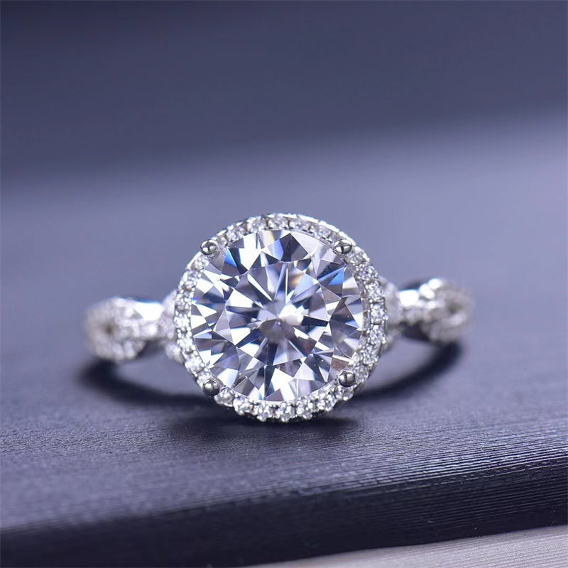 3 Carat 925 Sterling Silver Moissanite Ring - Charming Charlie