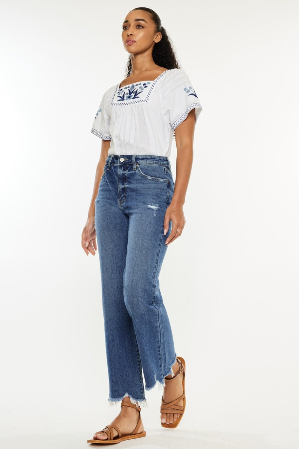Kancan Full Size High Rise Slim Wide Leg Jeans - Charming Charlie