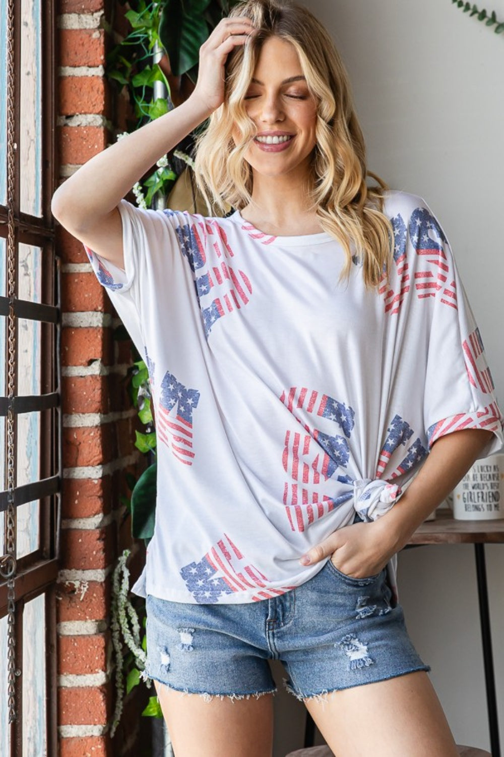 HOPELY Letter Graphic Round Neck T-Shirt - Charming Charlie