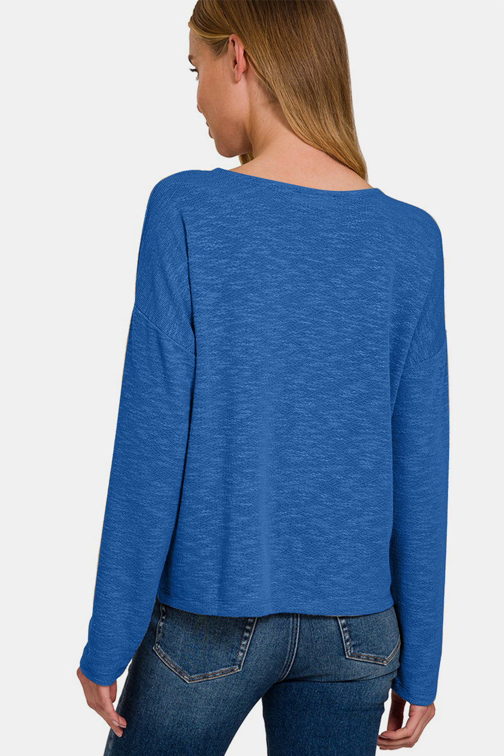 Zenana Dropped Shoulder Long Sleeve T-Shirt - Charming Charlie