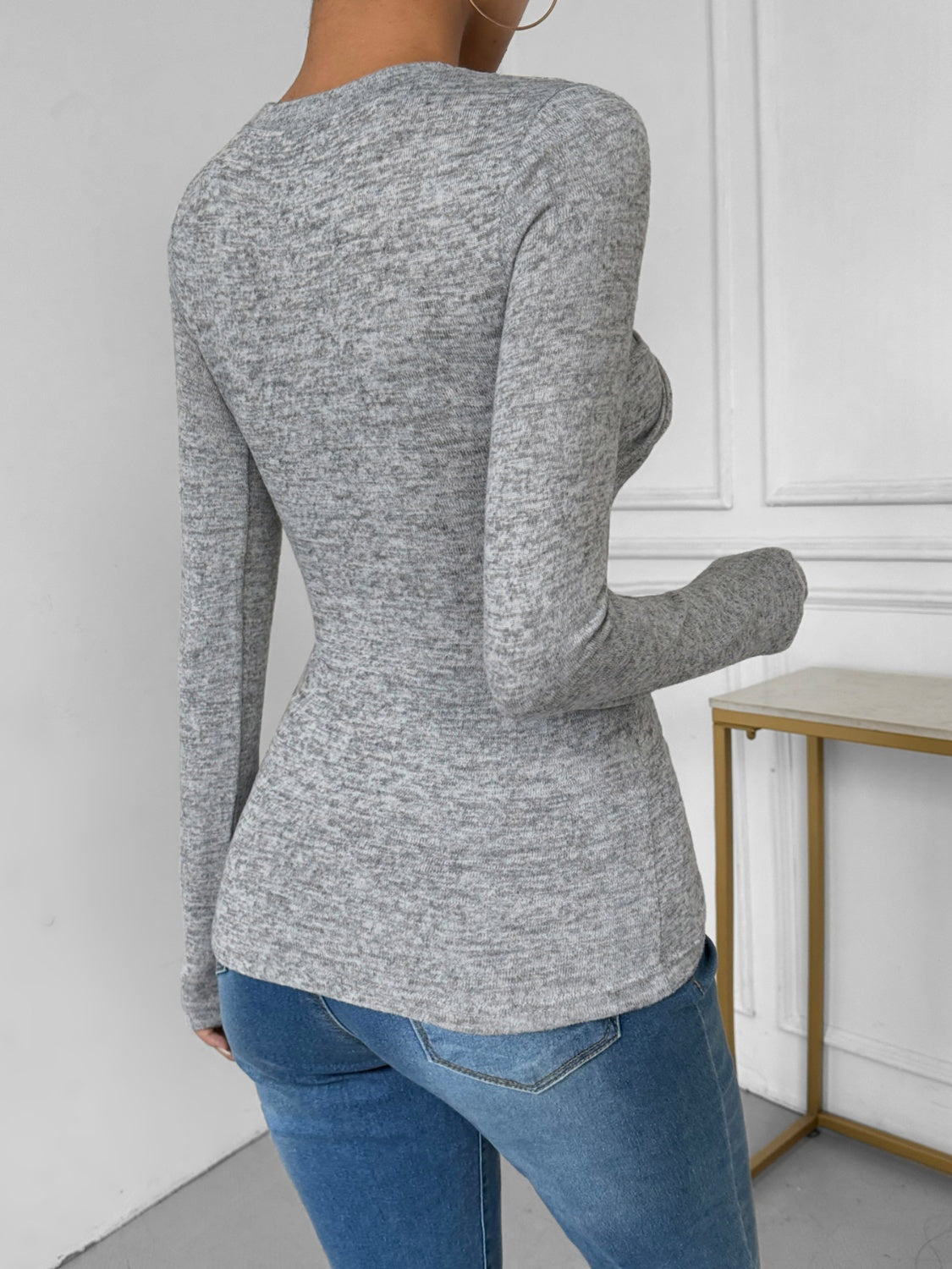 Twisted Round Neck Long Sleeve T-Shirt - Charming Charlie