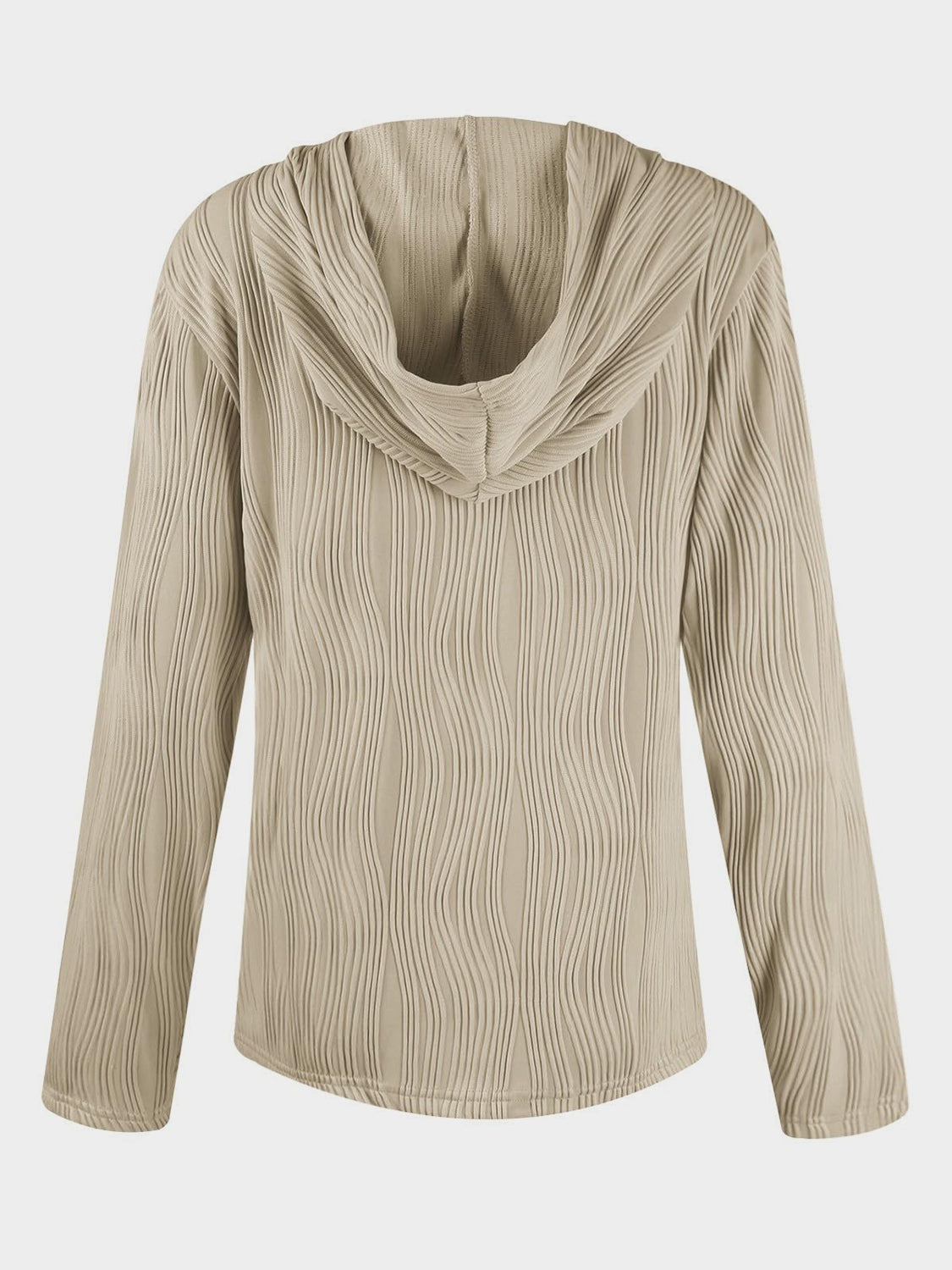 Textured Long Sleeve Hoodie - Charming Charlie