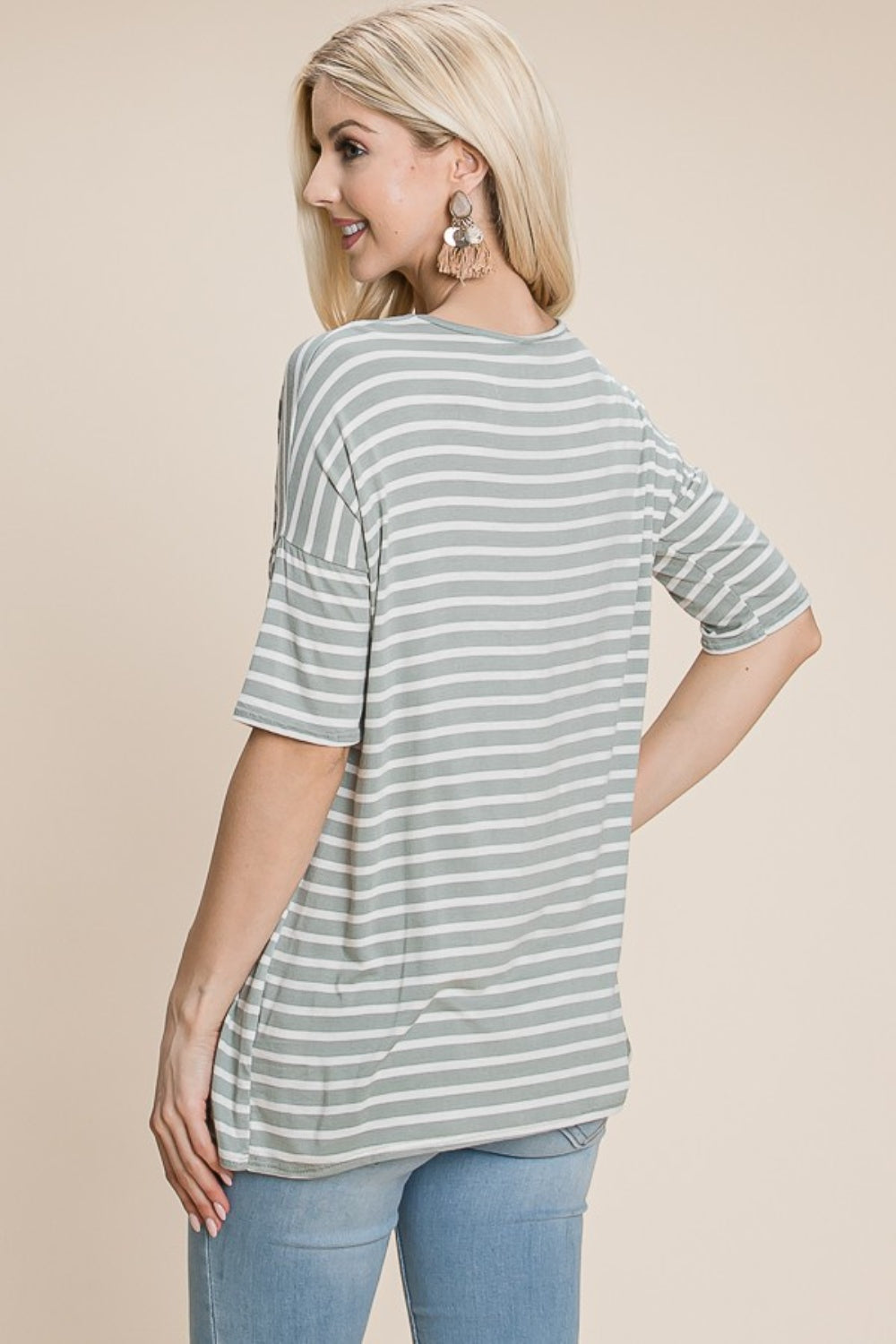 BOMBOM Striped Round Neck T-Shirt - Charming Charlie