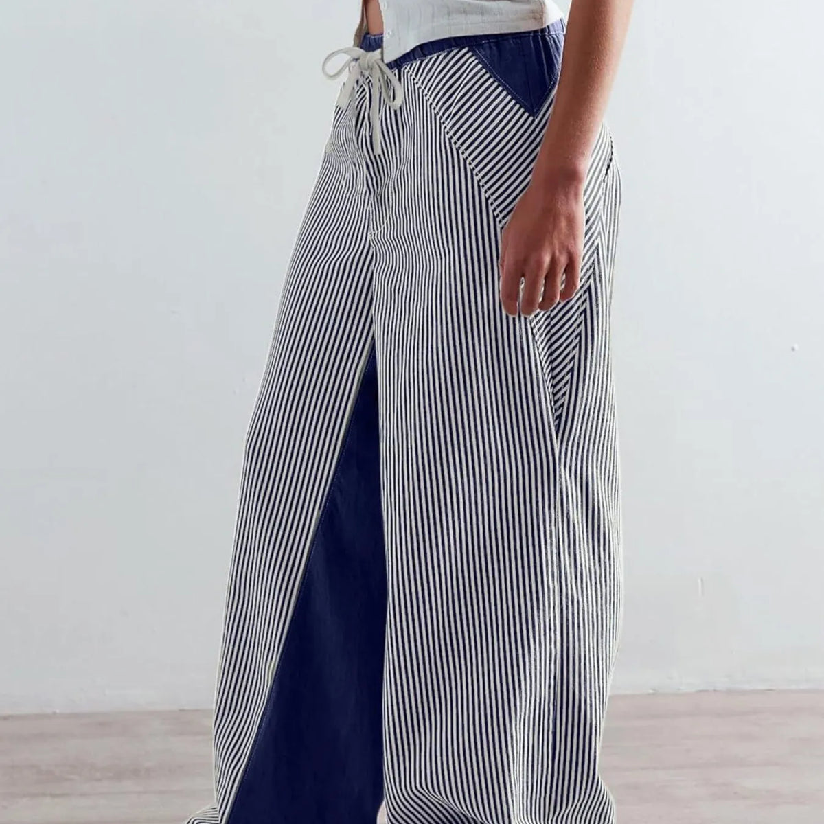 Striped Wide Leg Jeans