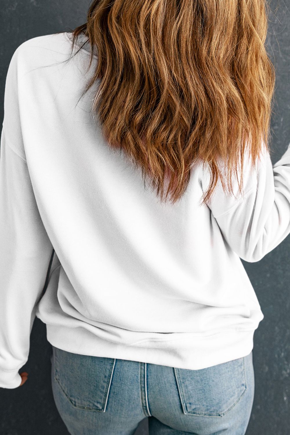 Graphic Round Neck Long Sleeve Sweatshirt - Charming Charlie