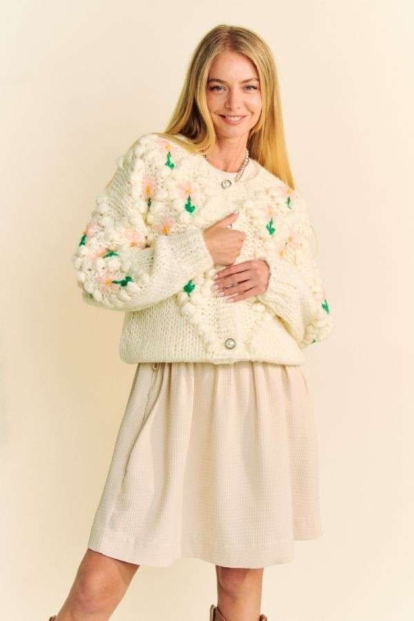 Davi & Dani Floral Pattern Button Down Cardigan - Charming Charlie