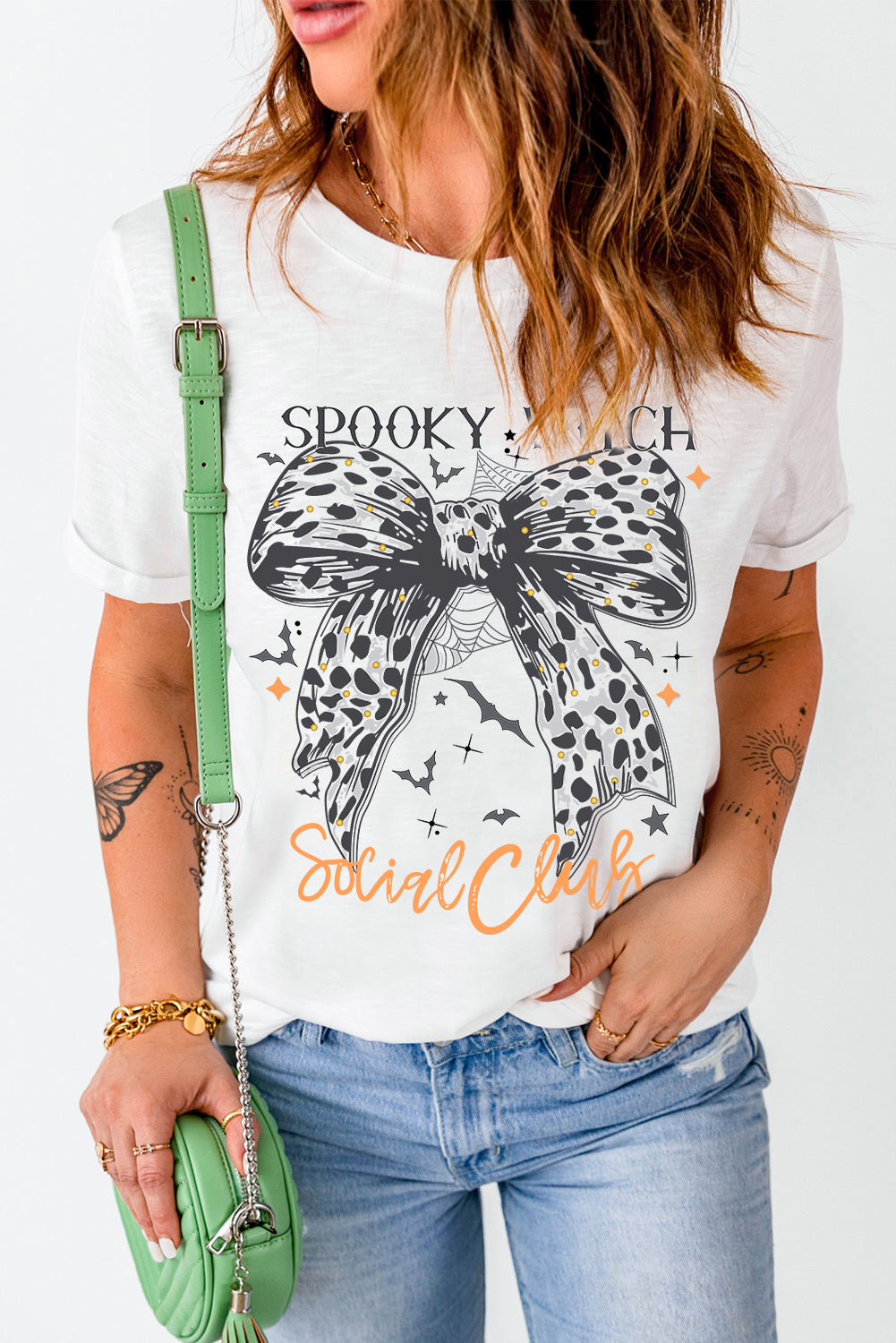 Graphic Round Neck Short Sleeve T-Shirt - Charming Charlie